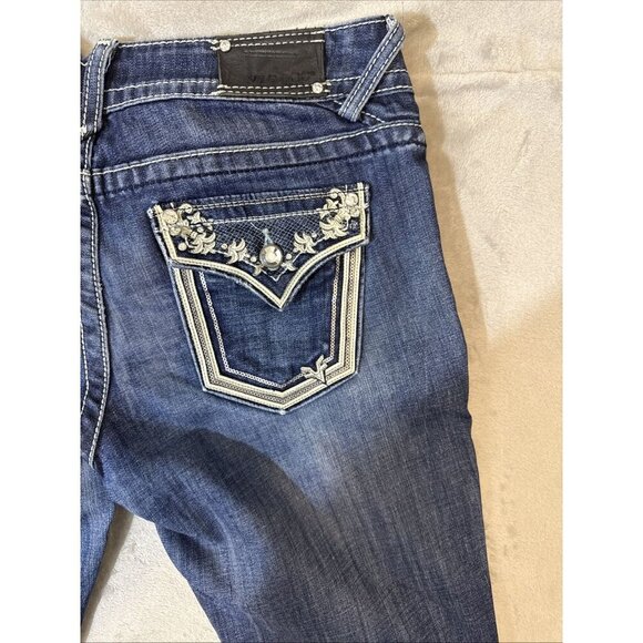 Women’s Vigoss Denim Jeans New York Slim Boot Rhinestones Size 9/10 - Picture 10 of 12